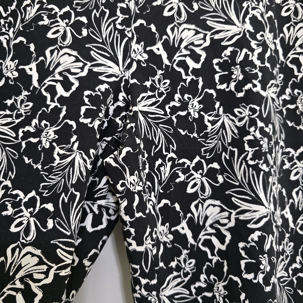 ZAC AND RACHEL size‎ 12 Floral Pull On Stretchy Cropped Casual Pants Black White - Picture 4 of 11